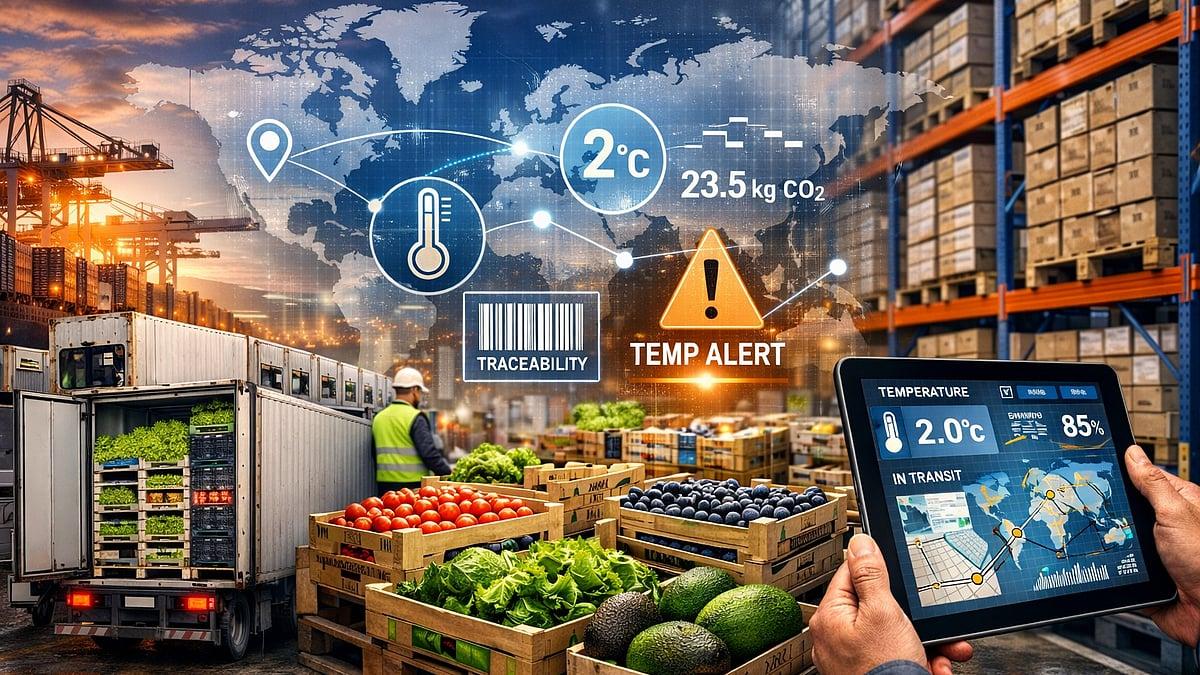 Complex food supply chain from farm to consumer