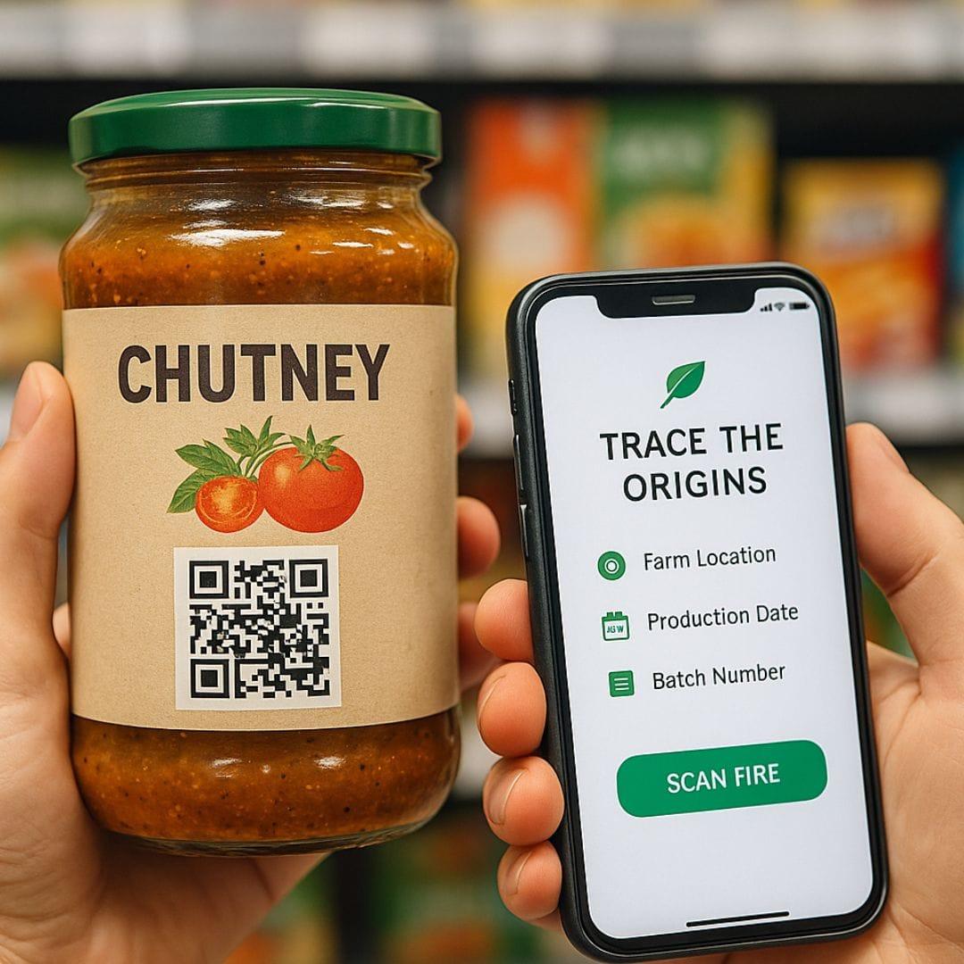 Complex food supply chain from farm to consumer