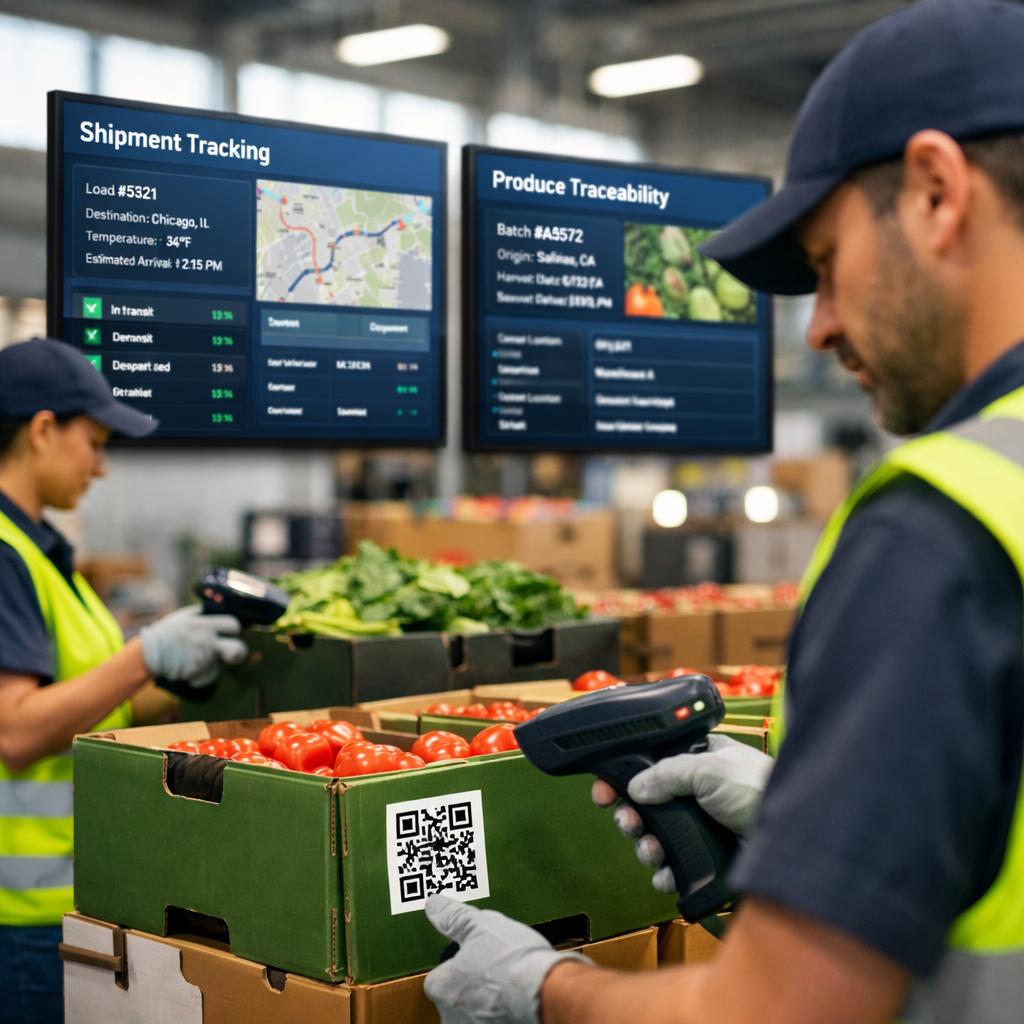 Complex food supply chain from farm to consumer