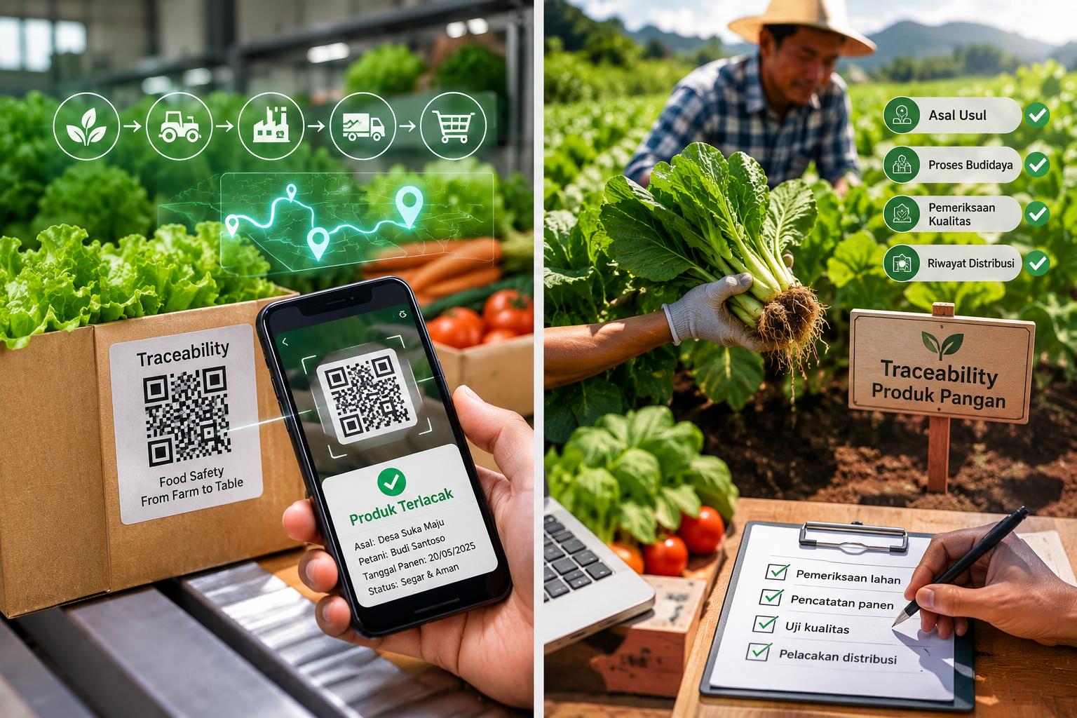 Complex food supply chain from farm to consumer