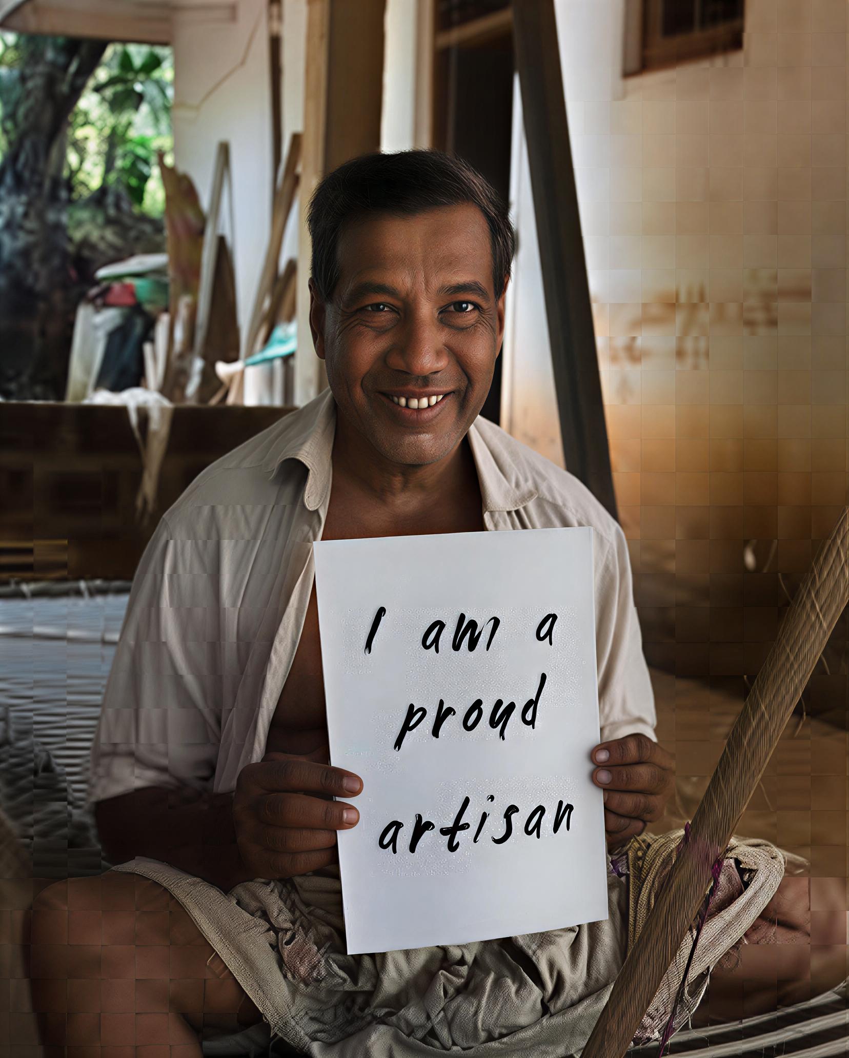 People involved in hana cultivation and fabric production